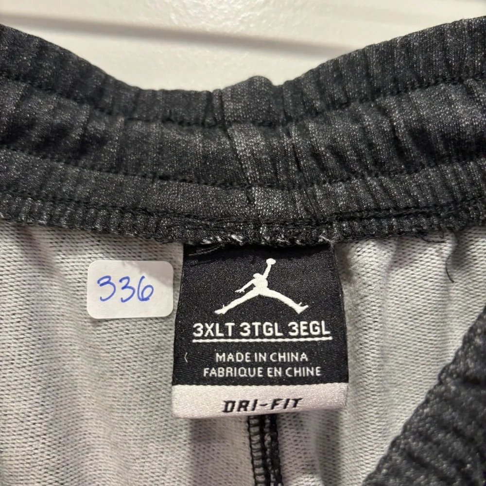 Jordan Dri-FIT Mens 3XLT Charcoal Grey Black Zipper Cuff Sweatpants Tall 3XL